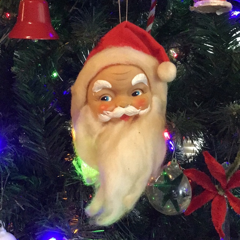 Vintage Santa Claus Head Floral Pick 1960’s 🎅🏻